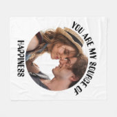 私のパーソナライズされた幸福の写真のソース フリースブランケット (正面(横))