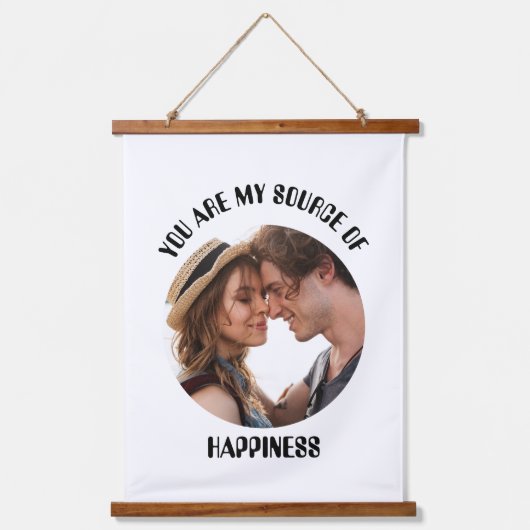 私のパーソナライズされた幸福の写真のソース 吊り下げ型タペストリー (正面)