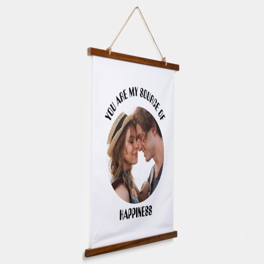 私のパーソナライズされた幸福の写真のソース 吊り下げ型タペストリー (傾斜あり)