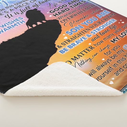 私のパーソナライズされた息子には、ママ毛布からの手紙 シェルパブランケット (3/4)