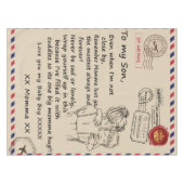 私のパーソナライズされた息子には、ママ毛布からの手紙 テーブルクロス (正面(横))