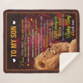 私のパーソナライズされた息子のライオンに、パパからのラブレター シェルパブランケット (正面(横))