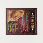 私のパーソナライズされた息子のライオンに、パパからのラブレター タペストリー (正面(横))