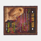 私のパーソナライズされた息子のライオンに、パパからのラブレター フリースブランケット (正面(横))