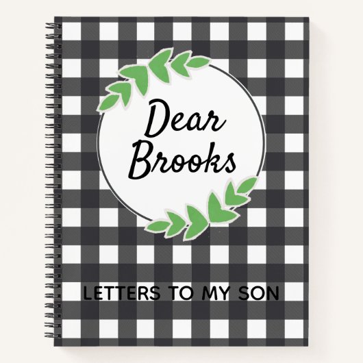 私のパーソナライズされた息子の日記への手紙 ノートブック (正面)