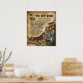 私のパーソナライズされた息子タイガー毛布、ラブレターに ポスター (キッチン)