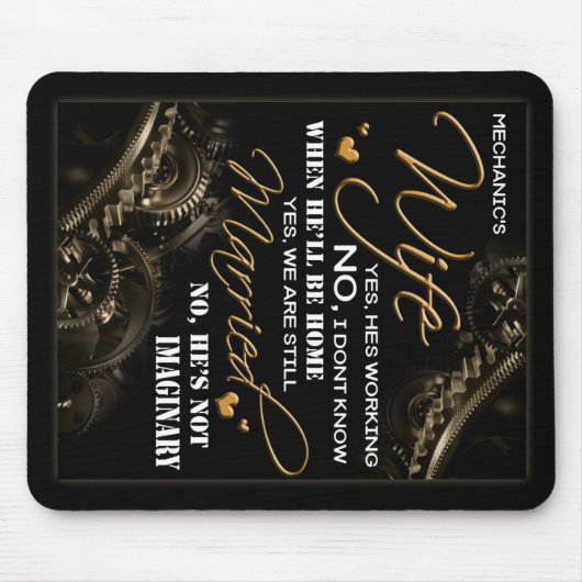 私のパーソナライズされた整備士の妻、ブランケ結婚したに マウスパッド (正面)