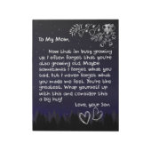 私のパーソナライズされた母に息子からのラブレター ノートパッド (回転)