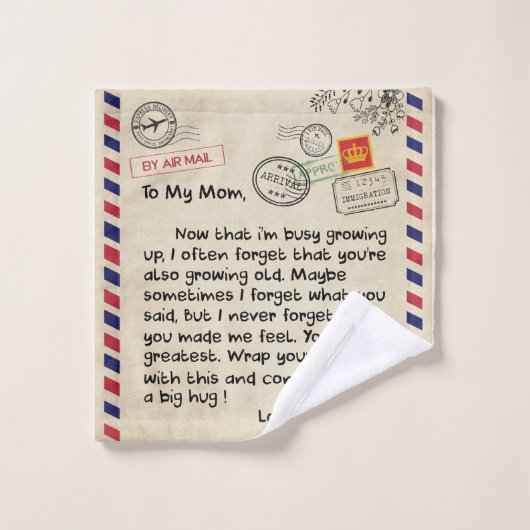 私のパーソナライズされた母の毛布への愛 ウォッシュタオル (ウォッシュタオル)