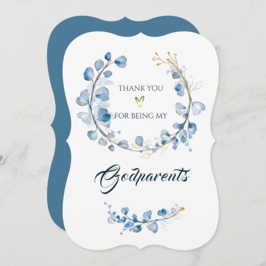 私のパーソナライズされた神様の両親ありがとう 招待状 (正面/裏面)