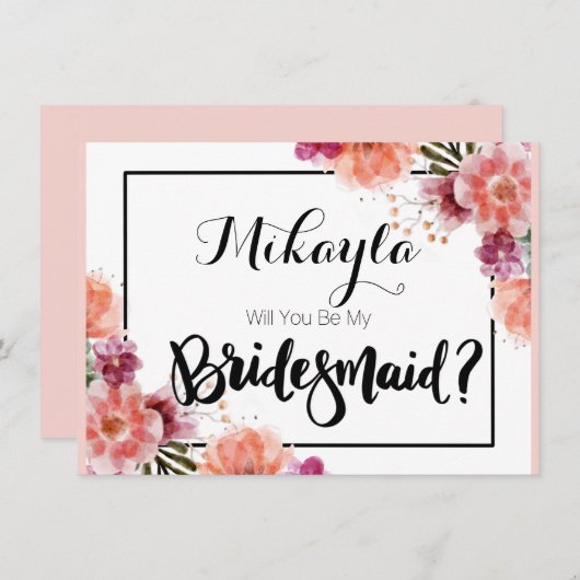 私のパーソナライズされた花嫁のカードを頼めるか 招待状 (正面/裏面)