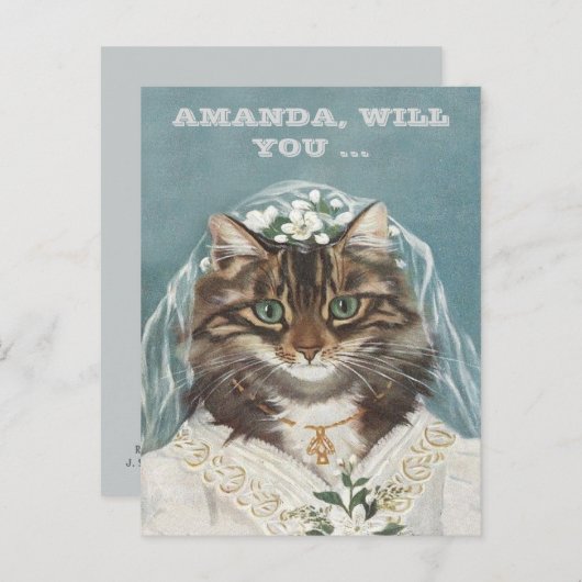 私のパーソナライズされた花嫁のメイドになる？ インビテーションポストカード (正面/裏面)