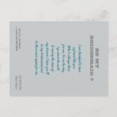 私のパーソナライズされた花嫁のメイドになる？ インビテーションポストカード (裏面)