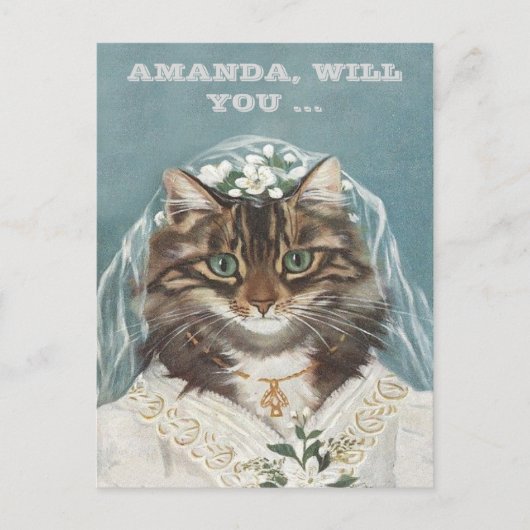 私のパーソナライズされた花嫁のメイドになる？ インビテーションポストカード (正面)