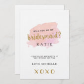 私のパーソナライズされた花嫁のメイドになる?カード 招待状 (正面/裏面)