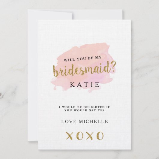 私のパーソナライズされた花嫁のメイドになる?カード 招待状 (正面)