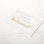 私のパーソナライズされた花嫁のメイドの写真になる 箔招待状 (回転した状態)