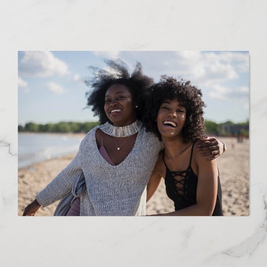 私のパーソナライズされた花嫁のメイドの写真になる 箔招待状 (裏面)