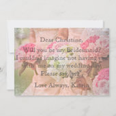 私のパーソナライズされた花嫁のメイドは? 招待状 (裏面)