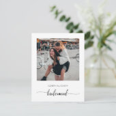 私のパーソナライズされた花嫁の付き添いの写真カードになりますか？ サンキューカード (スタンド正面)