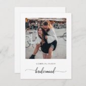 私のパーソナライズされた花嫁の付き添いの写真カードになりますか？ サンキューカード (正面/裏面)