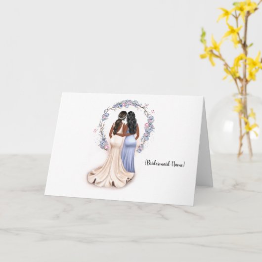 私のパーソナライズされた花嫁の付き添いは?カード カード (黄色い花)