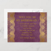 私のパーソナライズされた花嫁素朴のポストに入ってくれないか インビテーションポストカード (正面/裏面)