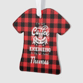 私のパーソナライズされた静脈のプレイドでキックボクシングコーヒー オーナメント (正面)