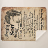 私のパーソナライズされた驚くべき息子への手紙 シェルパブランケット (正面(横))