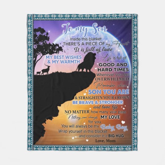 私のパーソナライズされた驚くべき息子への手紙 フリースブランケット (正面)