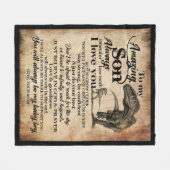 私のパーソナライズされた驚くべき息子への手紙 フリースブランケット (正面(横))