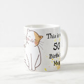 私のパーソナライズされた50番誕生日コーヒーマグ コーヒーマグカップ (正面右)