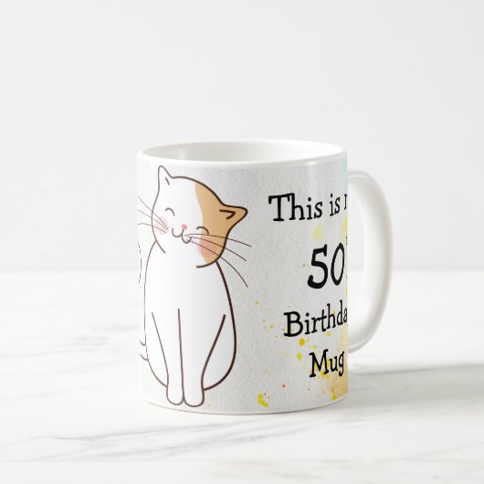 私のパーソナライズされた50番誕生日コーヒーマグ コーヒーマグカップ (正面右)