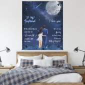 私のパーソナライズされたBoyFriend毛布へ キャンバスプリント (インサイチュ (寝室))