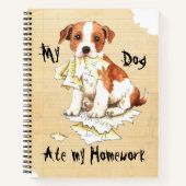 私のパーソン・ラッセル・テリア食べー私の宿題 ノートブック (正面)