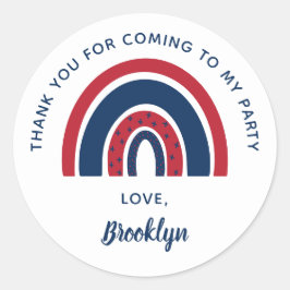 私のパーティーに来てくれてありがとう 白 赤 青 ラウンドシール