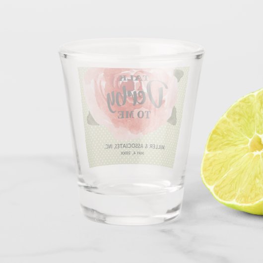 私のパーティーの好意にダービーを話す ショットグラス (裏面)