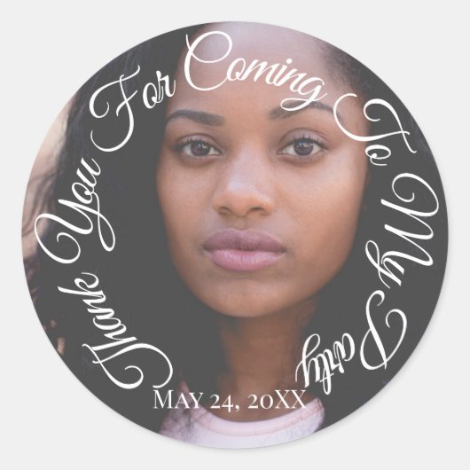 私のパーティー写真来の卒業生に感謝 ラウンドシール (正面)