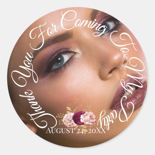 私のパーティー写真来誕生日に感謝 ラウンドシール (正面)