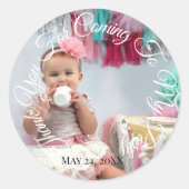 私のパーティー写真来誕生日に感謝 ラウンドシール (正面)