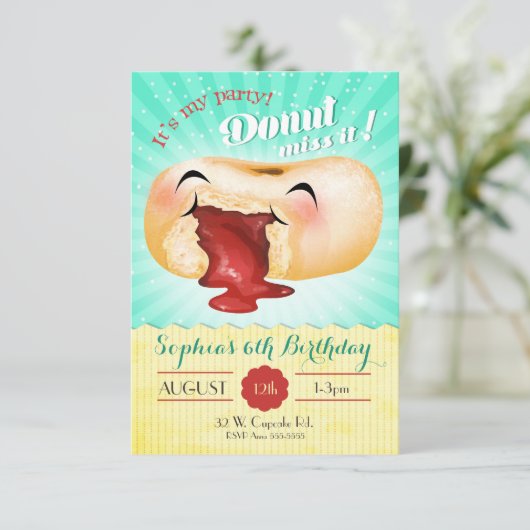 私のパーティー恋しく思だ!誕生日招待状 招待状 (スタンド正面)