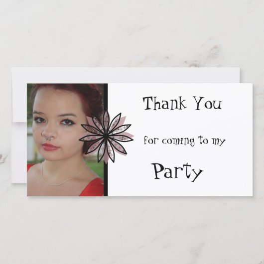 私のパーティー来フォトカードに感謝 サンキューカード (正面)