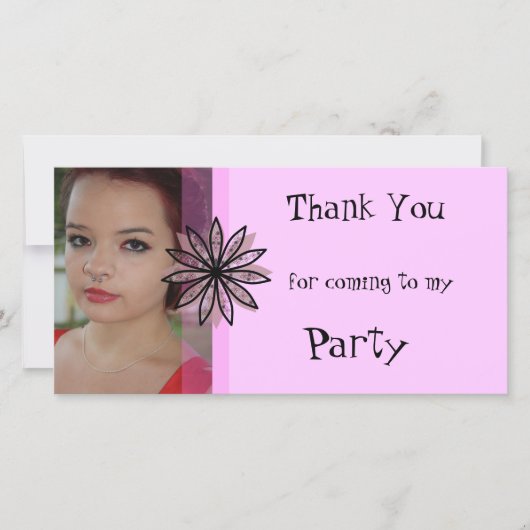 私のパーティー来フォトカードに感謝 サンキューカード (正面)