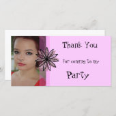 私のパーティー来フォトカードに感謝 サンキューカード (正面/裏面)