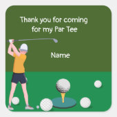 私のパー感謝していティパーティーに対し来てゴルフ スクエアシール (正面)