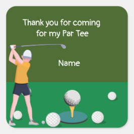 私のパー感謝していティパーティーに対し来てゴルフ スクエアシール