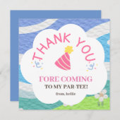 私のパー来ティー子供パーティーに感謝 サンキューカード (正面/裏面)