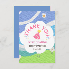 私のパー来ティー子供パーティーに感謝 サンキューカード