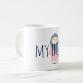私のヒジャブコーヒーマグのムスリムガール コーヒーマグカップ (正面左)