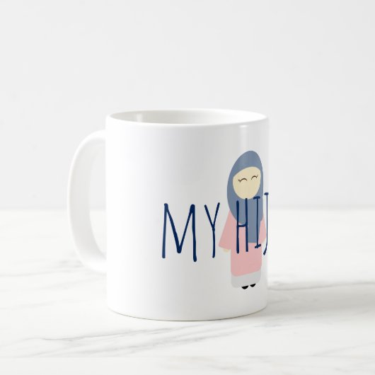 私のヒジャブコーヒーマグのムスリムガール コーヒーマグカップ (正面左)